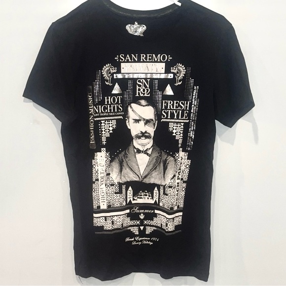 Zara Other - Zara Vintage Men’s San Remo Private Black Graphic T-Shirt NWOT